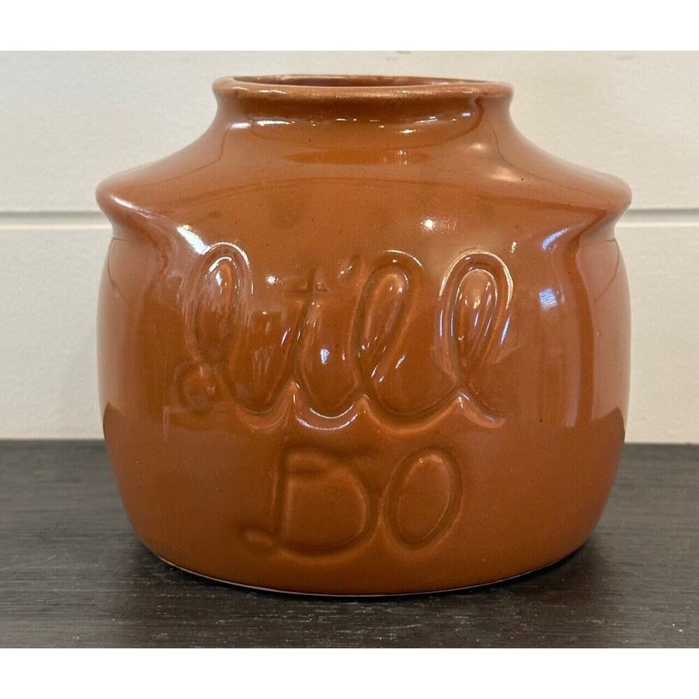 Vintage Brown Glaze Stoneware Crock "It'll Do" 1950's